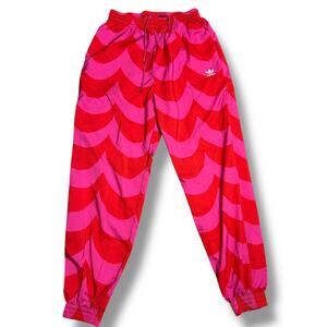 Adidas x Marimekko Wave Print Track Pants Pink Red Bright Psychedelic Sz S